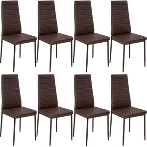 tectake® - 8 eetkamerstoelen kunstleer bruin SKU: 404119