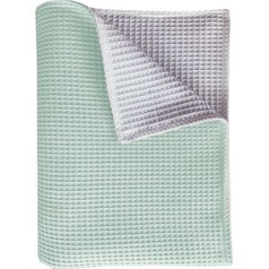 BINK Bedding wiegdeken Pique (Wafel) dubbelzijdig mint/wit 75 x 100 cm