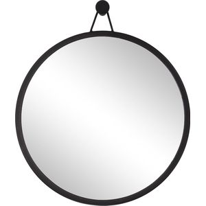 Ronde wandspiegel Lizzy met zwarte metalen lijst 60x3cm