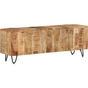 The Living Store TV-meubel Mangohout Retro Vintage 110x30x40 cm - Staal