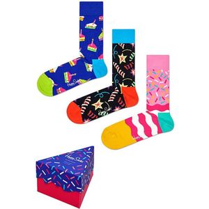 Happy Socks Happy Socks Happy Birthday Playing Gift Box (3-pack) - unisex sokken - unisex sokken - Unisex - Maat: 36-40