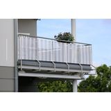 Lifetime Garden Balkonscherm - Balkondoek - 0,75x6m - UV-Resistent - Gestreept Wit/ Grijs