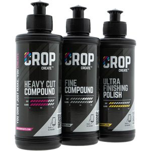 CROP Polijstmiddel Set - 3 x 250ml per compound - Polijstpasta - Polijstmiddel auto - Polijstset