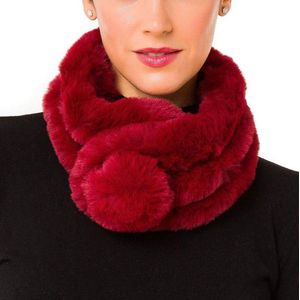 Bontkraag Sjaal Vrouwen Faux Fur Lente Herfst Winter Jas Jurk Pontevedra Collectie 7 Wijn Eén Maat.