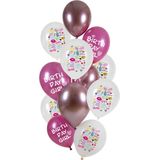 Folat - Ballonnen birthday girly (12 stuks - 33 cm)