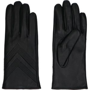 Sacha - Dames - Zwarte leren handschoenen - Maat XL