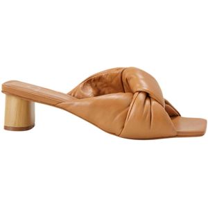 Mangará Dames schoenen Caroba Geitenleer - Smalle Breedte - 4cm Blokhak - Lichtbruin - Maat 37