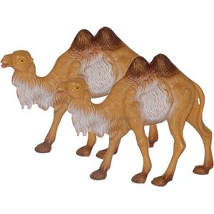 Euromarchi kameel miniatuur beeldjes - 2x - 12 cm - dierenbeeldjes