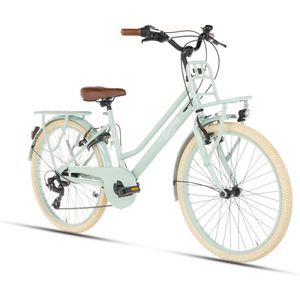 Cortego Liberty Meisjesfiets 24 inch - 7 Versnellingen - Groen - Kinderfiets - Transportfiets - Shimano - 7, 8, 9 & 10 Jaar - 135-145 cm