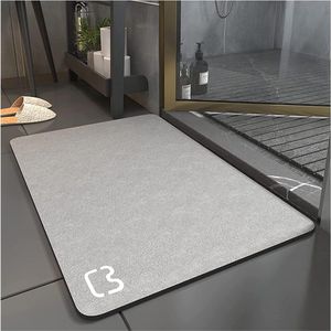 Super Absorberende Anti-Slip Badmat voor Snelle Droging in Badkamer en Douche, 40x60cm, Grijs