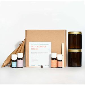 Zelf kaarsen maken set | 100% natuurlijke geurkaarsen maken met etherische olie | kaarsen maken voor volwassenen | koolzaadwas | 2x180 ML | kaneel + sinaasappel en eucalyptus + lavendel