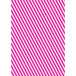 Inpakpapier Cadeaupapier Schuine Fluor Roze Strepen- Breedte 50 cm - 200m lang