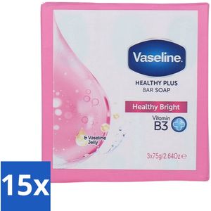 Vaseline - Healthy Bright - Zeeptablet - Reinigend & Verzorgend - 3x75 ml - Bulkverpakking - 15 stuks