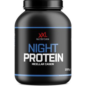 XXL Nutrition - Night Protein - 100% Micellar Caseïne Eiwit - Eiwitpoeder Proteïne Shake - Eiwitgehalte 87% - Cookies & Cream - 2000 gram