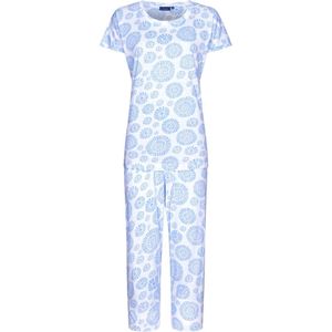 Organisch katoen pyjama bloemen - Blauw - Maat - 52