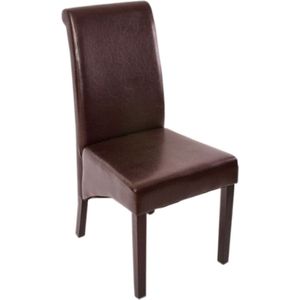 Set van 6 eetkamerstoel fauteuil Stoel M37 ~ leer, bruin, donkere poten