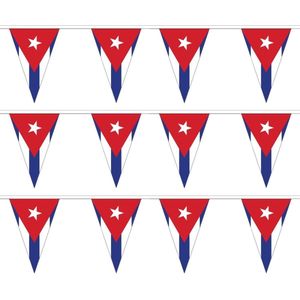 3x stuks polyester vlaggenlijn Cuba 5 meter - Landen thema feestartikelen/versiering