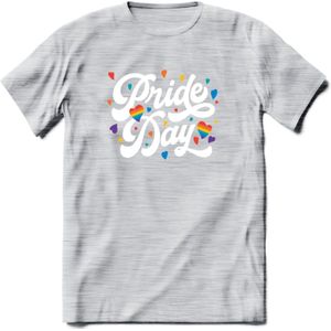Pride Day | Pride T-Shirt | Grappig LHBTIQ+ / LGBTQ / Gay / Homo / Lesbi Cadeau Shirt | Dames - Heren - Unisex | Tshirt Kleding Kado | - Licht Grijs - Gemaleerd - S