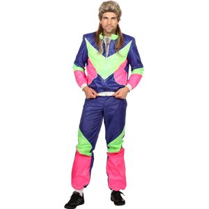 Wilbers & Wilbers - Jaren 80 & 90 Kostuum - Jaren 80 Retro Trainingspak Zo Fout Als Maar Kan - Man - Multicolor - Maat 48 - Carnavalskleding - Verkleedkleding