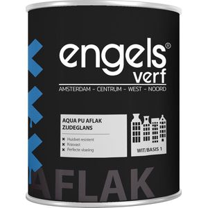 Engels verf- Aqua pu aflak - Verf Zijdeglans Wit- 1L - Huidvet Resistant – Krasvast - acrylverf-