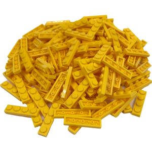 200 Bouwstenen 1x4 plate | Geel | Compatibel met Lego Classic | Keuze uit vele kleuren | SmallBricks