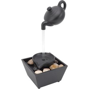 Drijvende Theepot Waterfonteinornament - Creatief en Artistiek Watervaldecoratie met LED-verlichting voor Theebureau Open Haard