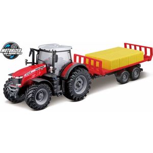 BBURAGO Massey Ferguson 87405 TRACTOR + BALE TRAILER