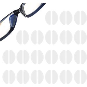 Trankielo - 20 paar siliconen neuspads 10 mm - antislip zelfklevend voor bril en zonnebril