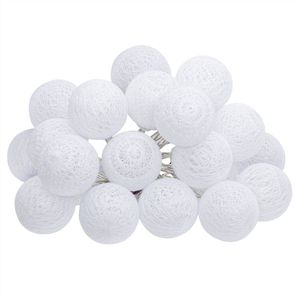 Atmosphera LED Feestverlichting katoen - Cotton Ball - 20 Ballen - Ø6cm - Wit