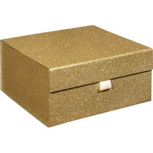 Gift Box 'Glitter' GOUD, geschenkdoos, cadeaudoos, 21-dinner, Verjaardag, KONINGSDAG, formaat 25x25x12cm (20 stuks)