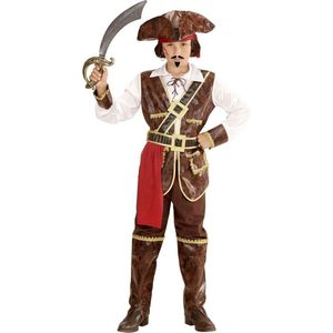 Widmann - Piraat & Viking Kostuum - Caribische Piraat Uit De Film - Jongen - Bruin - Maat 158 - Carnavalskleding - Verkleedkleding