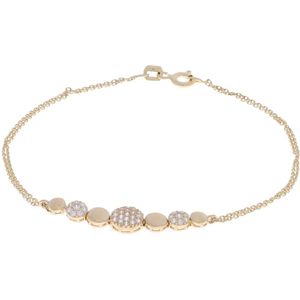 Glow 204.2670.00 Dames Armband - Schakelarmband - Sieraad - 14 Karaat Goud - Anker - 10 mm breed - 19 cm lang