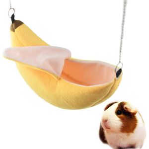 Premium Pluche Hamster Hangmat Banaan Geel | Geschikt voor in de Hamsterkooi | Hamster Speelgoed | Huisje | Kooi | Knuffel | Hangmat | Knaagdier | Knaagdieren | Knaagdierkooi | Knaagdierhuis | Rat | Rattenkooi | Hamster Bed