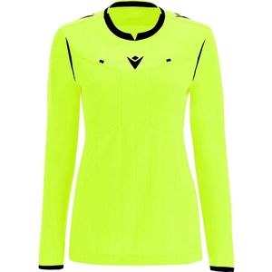 Macron Stephanie Scheidsrechtersshirt Lange Mouw Dames - Fluogeel / Zwart | Maat: M