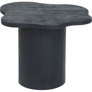 Salontafel Fiore Massief Mangohout Zwart 65x59x45 cm - Bijzettafel Organisch Design - Unieke Houten Tafel - Stijlvol en Tijdloos Interieur