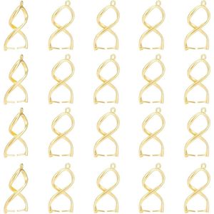 Messing Ice Pick Pinch Bails - 20 stuks - Twist Pinch Clip Borgtocht Sluiting Filigraan Rack Plating - Gouden Hanger Connector Bail Sluiting voor Sieraden Diy Craft Making - Gat: 2mm