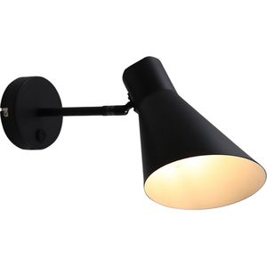 Olucia - Moderne wandlamp zwart, Vico, met schakelaar - Vorm: Cilinder