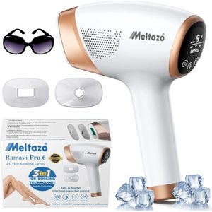 MELTAZO Ramavi Pro 6 IPL Ontharingsapparaat, 3-in-1 IPL Lichtontharingsapparaat, Pijnloos IPL Laser Haar Verwijderaar, IPL Laserontharing, IPL Hair Removal Laser, IPL Haarlaser, 999.999 Flitsen, IPL Ontharing voor Lichaam en Gezicht