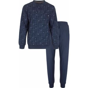 Paul Hopkins - Heren Pyjama -Polo sluiting - Jeans Blauw. - Maat L