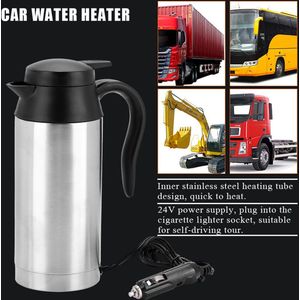 750 ml auto waterkoker roestvrij staal - sigarettenaansteker reiswaterkoker voor water en koffie-12V