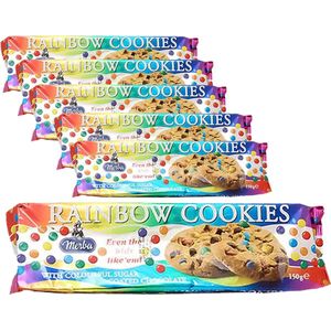 6 Verpakkingen Merba Rainbow Cookies á 150 gram - Voordeelverpakking Snoepgoed