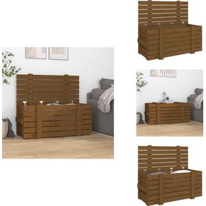 vidaXL Opbergbox - Opbergboxen - Opbergkist - Krat - Opbergbox 91x40,5x42 cm massief grenenhout honingbruin