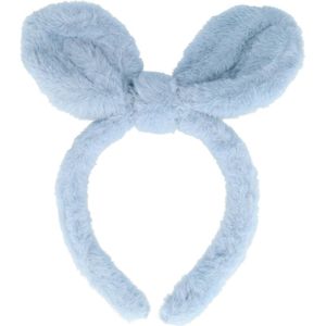 Haarband Diadeem Strik Oortjes Furry Blauw Hoofdband Imitatie Bont Fake Fur Fluffy Oren