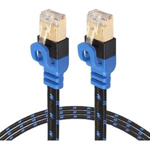 By Qubix internetkabel - 8m REXLIS cat 7 Ultra dunne Flat Ethernet netwerk LAN kabel (10.000Mbps) - Zwart - Blauw - UTP kabel - RJ45 - UTP kabel