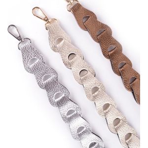 Bagstrap - Phone cord - Telefoonketting - Telefoonkoord voor om Pols- Tassenriem - Schouderband - Gevlochten - Leer - Metallic - Zilver