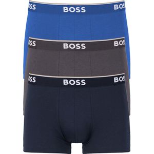 HUGO BOSS Power trunks (3-pack) - heren boxers kort - navy - blauw - grijs - Maat: XL