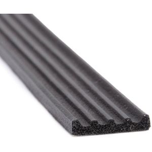 Tochtstrips | E-profiel | Zelfklevend | Zwart | BxH=15x3mm | Per rol (100 meter) - Tochtbanden - Energiebesparing