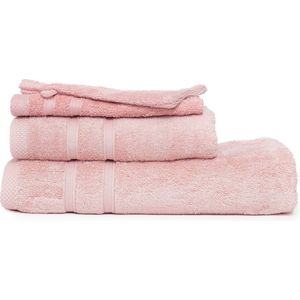 The One Towelling Bamboe Handdoeken set – Strandlaken, Handdoek, Gastendoekjes & Washandjes – 15-Delig – Bamboe & Gekamd katoen - Zalmroze