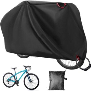 Fietshoes, waterdicht, 210D Oxford-weefsel, fietshoes voor 1-2 fietsen, afdekzeil met slotgaten, 200 x 110 x 70 cm, waterdicht, fietsbeschermhoes voor alle fietsen