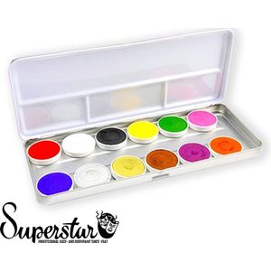 Superstar waterschmink palet bright 12 kleuren